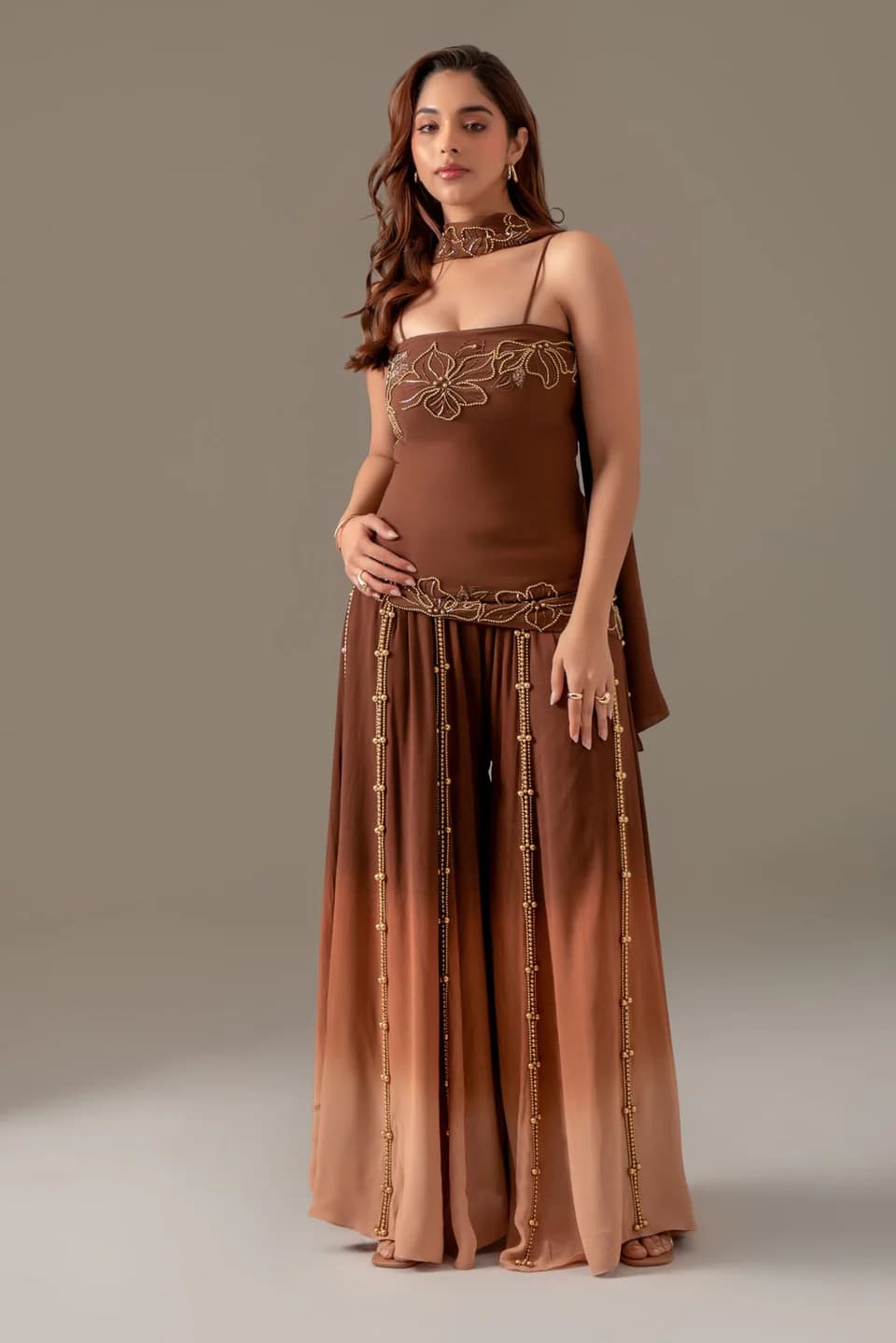 Woman in elegant modern indian wear